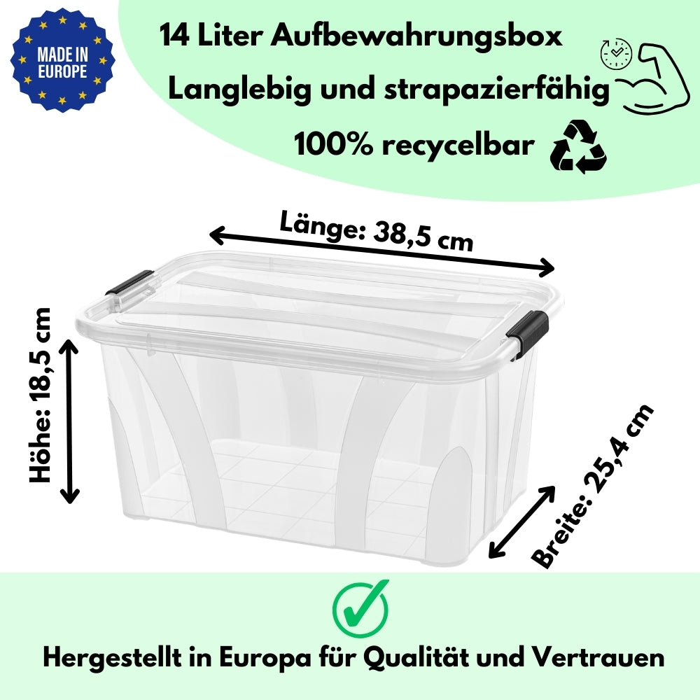 Aufbewahrungsboxen mit Deckel 7L 14L 21L 32L 55L 80L große Sets