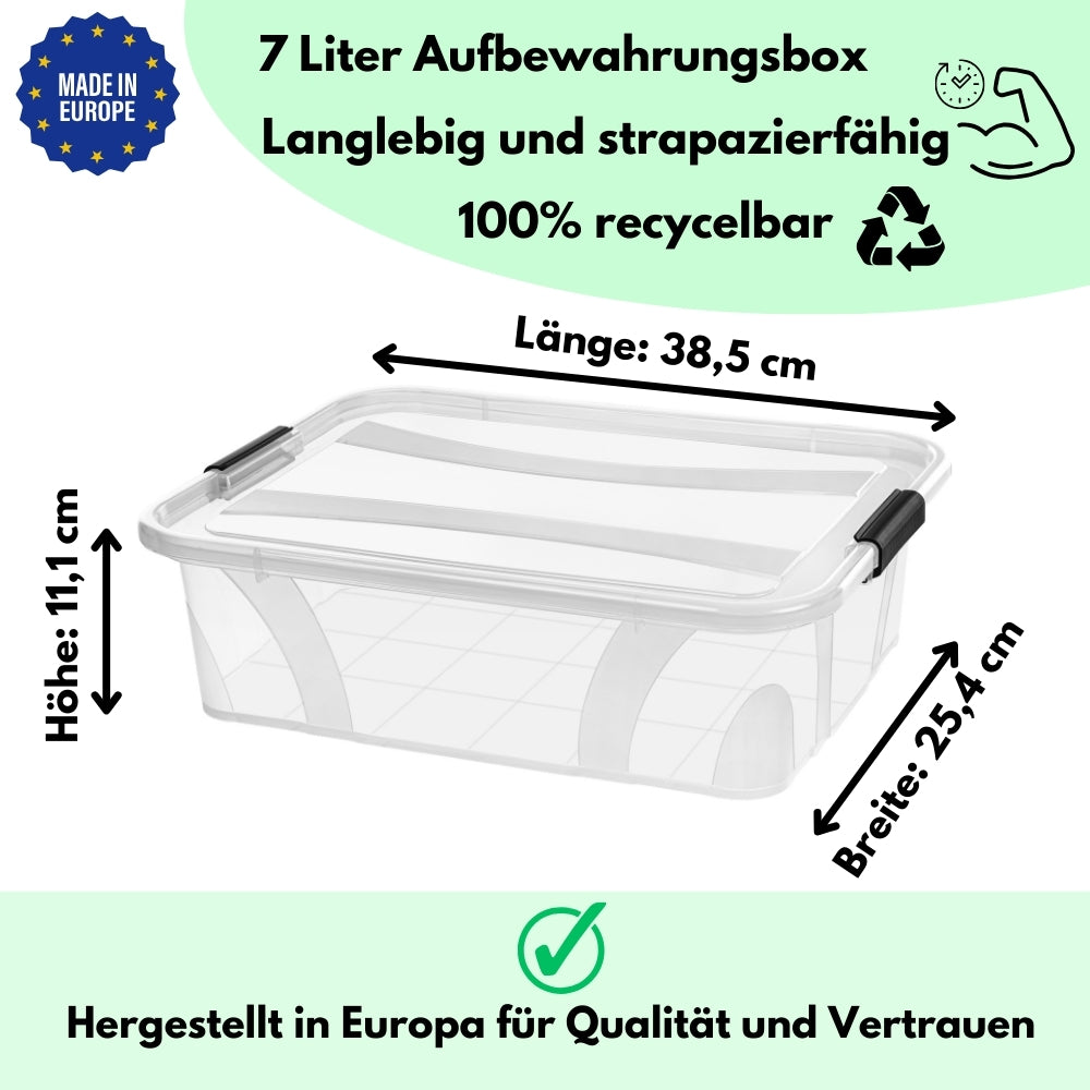 Aufbewahrungsboxen mit Deckel 7L 14L 21L 32L 55L 80L große Sets