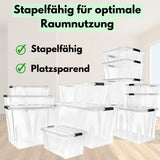 Aufbewahrungsboxen mit Deckel 7L 14L 21L 32L 55L 80L große Sets