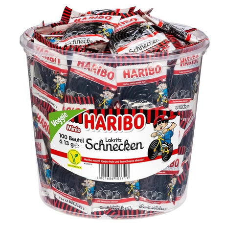 Haribo Lakritz Schnecken Minibeutel 1 Dose