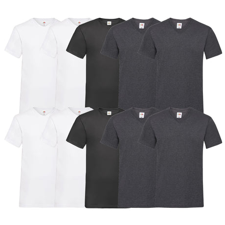 Fruit Of The Loom - V-Neck T-Shirts - 10er Set's gemischt