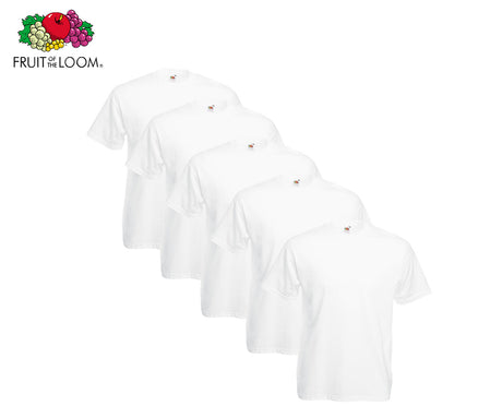 Fruit Of The Loom - Valueweight T-Shirt - 5er Set's einfarbig weiß